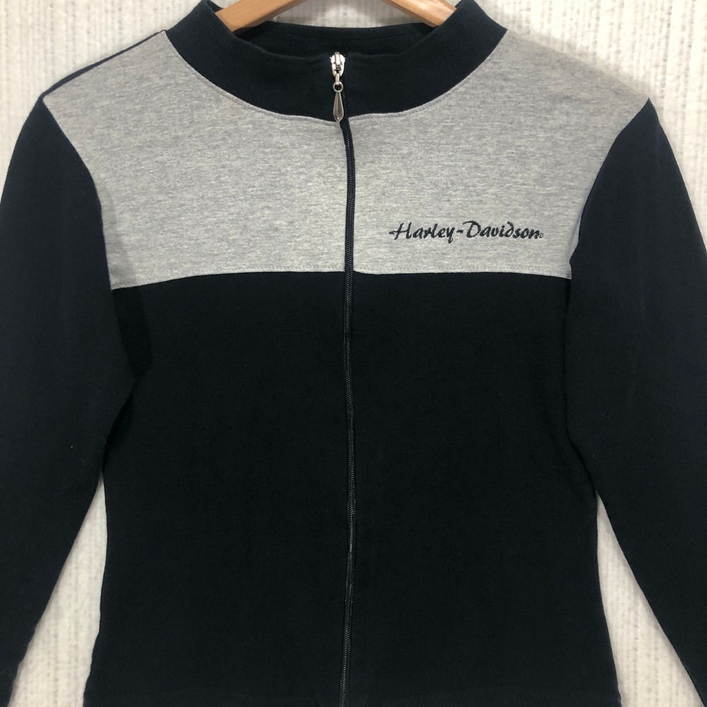 VTG 90s Harley Davidson Holoubek Zip Up Sweatshirt Jacket Womens M Made in USA‎